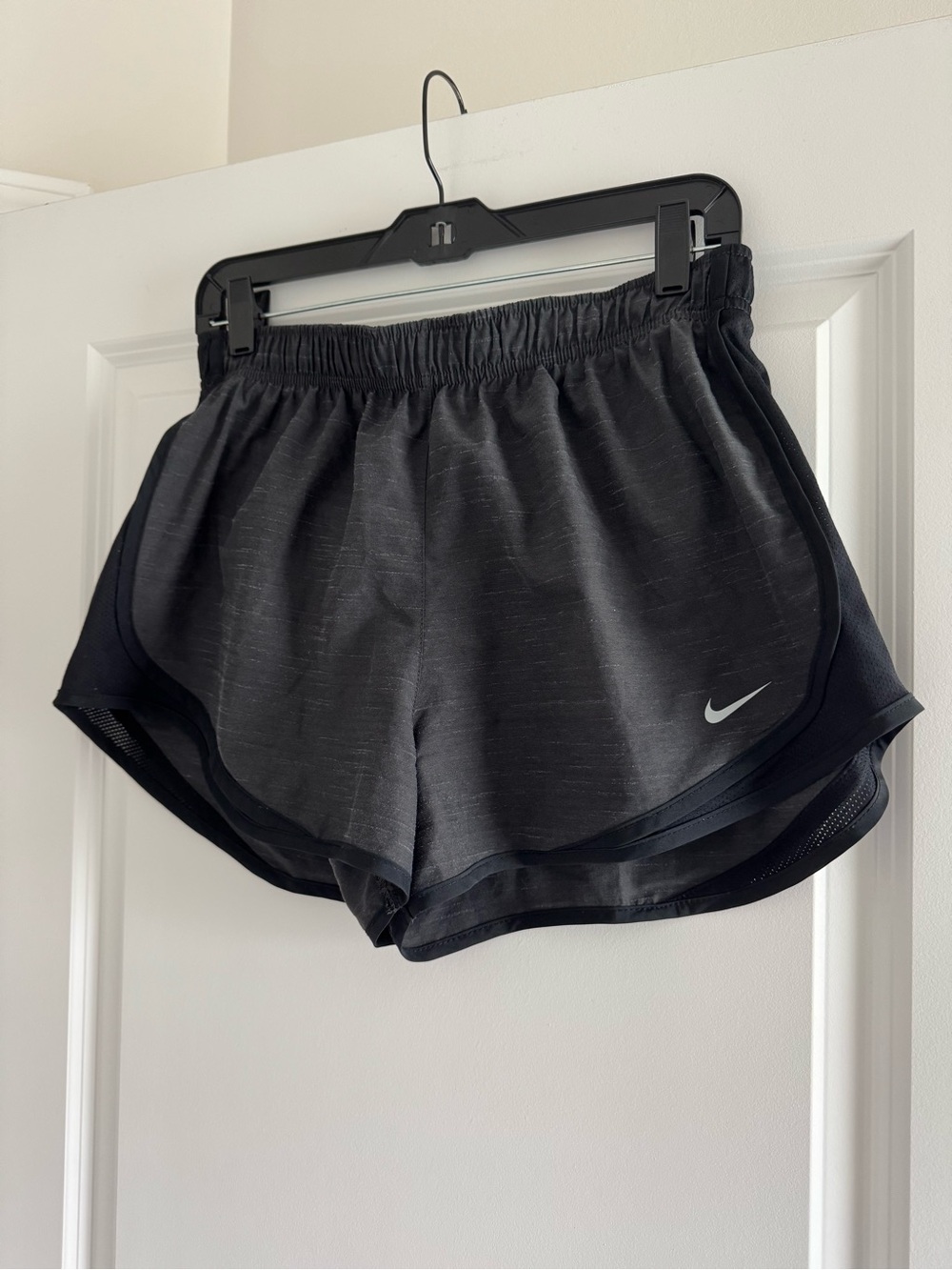 Nike Women’s Grey Athletic Running Shorts with Reflective Swoosh